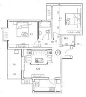 龙首领域普通住宅88㎡户型图