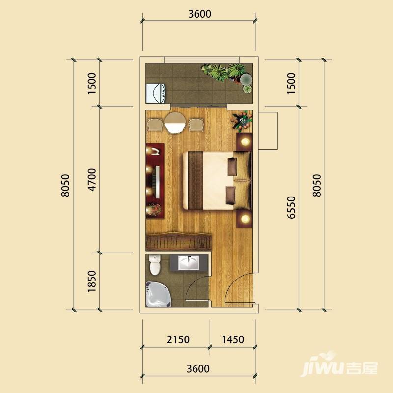 香格里拉尚城普通住宅35.7㎡户型图