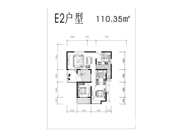 浩华香颂国际城3室2厅1卫110.3㎡户型图