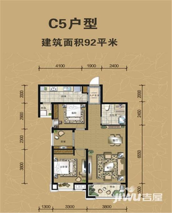 曲江华著中城普通住宅92㎡户型图