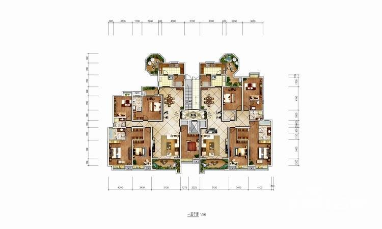 中冶一曲江山普通住宅212㎡户型图