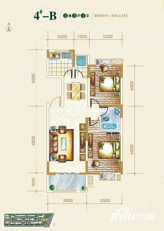 早安林莊普通住宅103.7㎡户型图