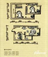 翠堤湾2室2厅1卫50.6㎡户型图