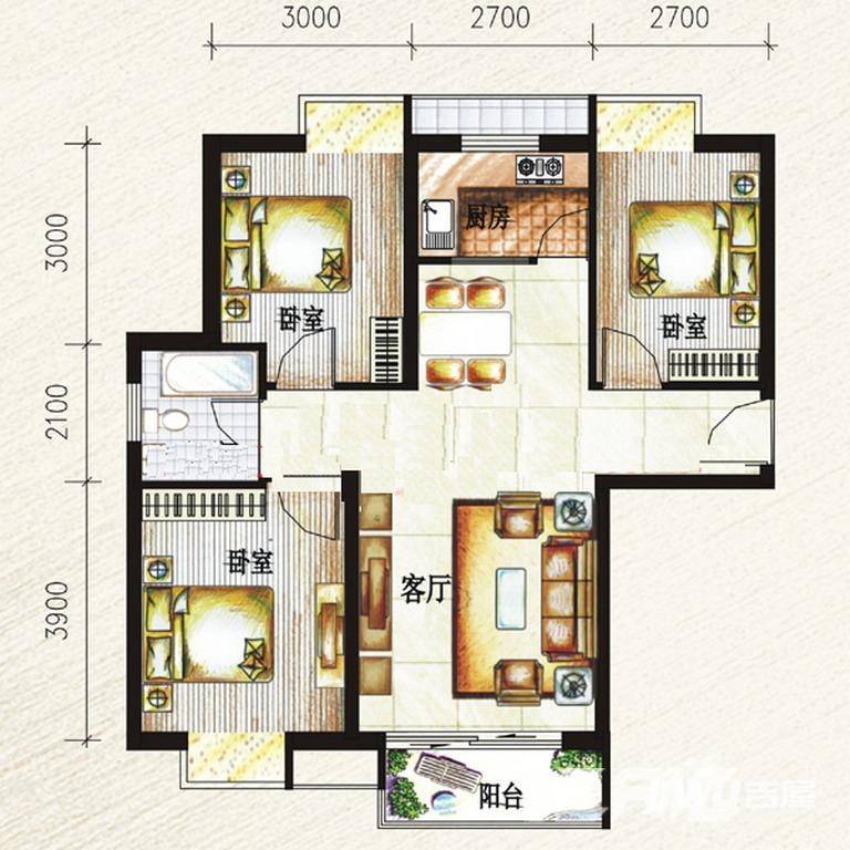 翠堤湾普通住宅143.4㎡户型图