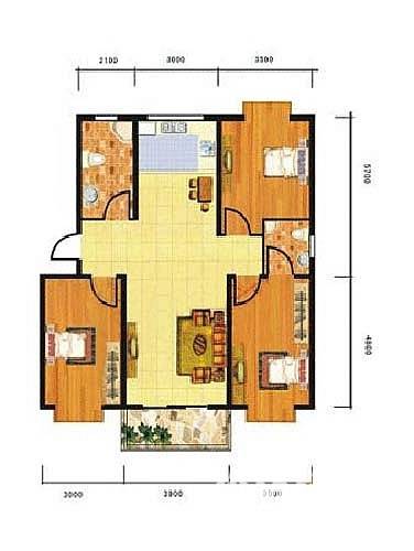 铭翔花园普通住宅112.9㎡户型图