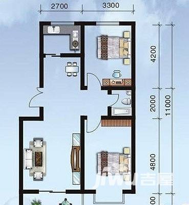 世园茗城普通住宅89.5㎡户型图