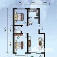 世园茗城普通住宅88.9㎡户型图