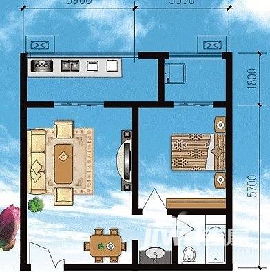 世园茗城普通住宅62㎡户型图