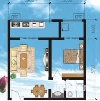 世园茗城普通住宅62㎡户型图