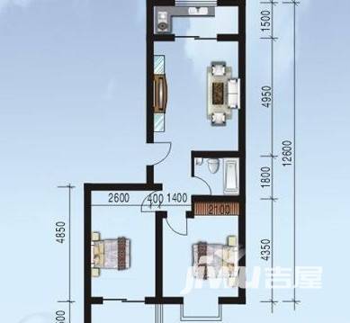 世园茗城普通住宅77.9㎡户型图