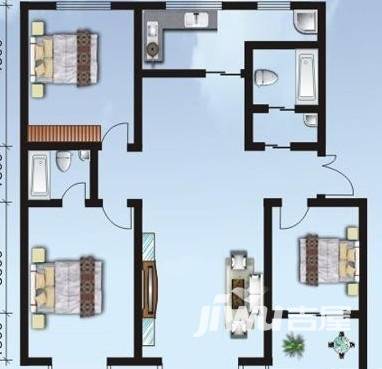 世园茗城普通住宅130㎡户型图