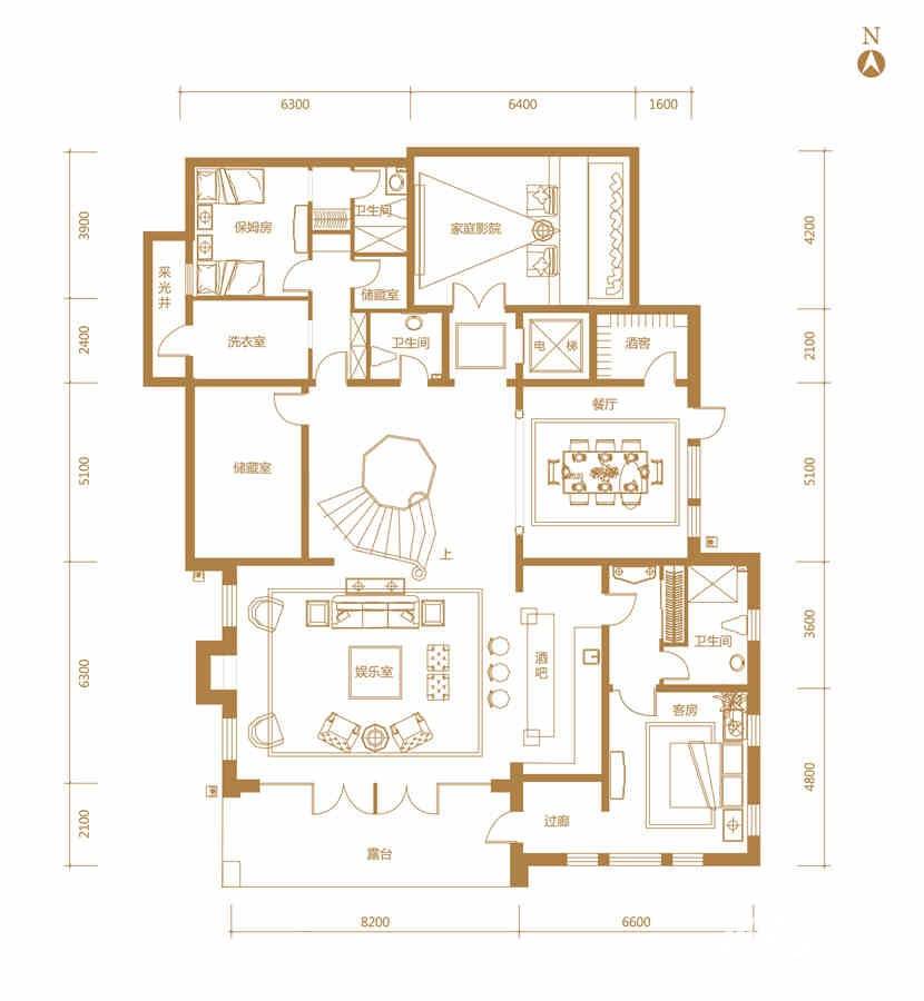 溪岸艺墅普通住宅288.5㎡户型图