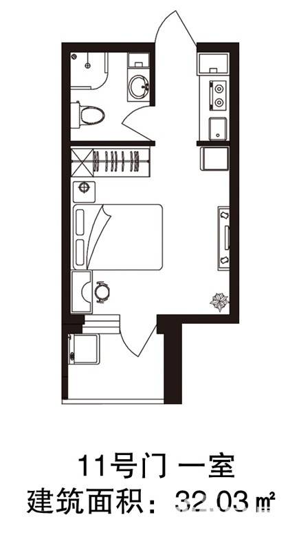 爱琴花园普通住宅32㎡户型图