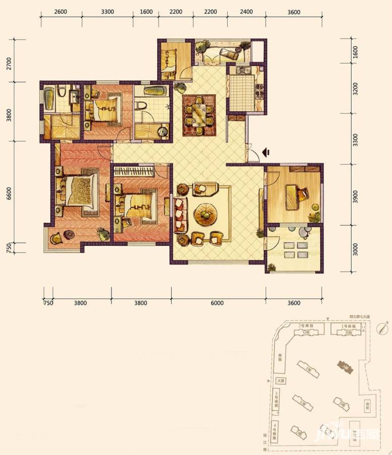 百年俪景普通住宅152.6㎡户型图