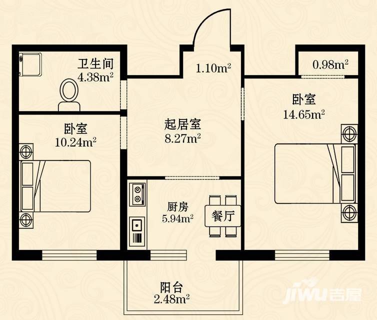 金都府邸普通住宅70.3㎡户型图