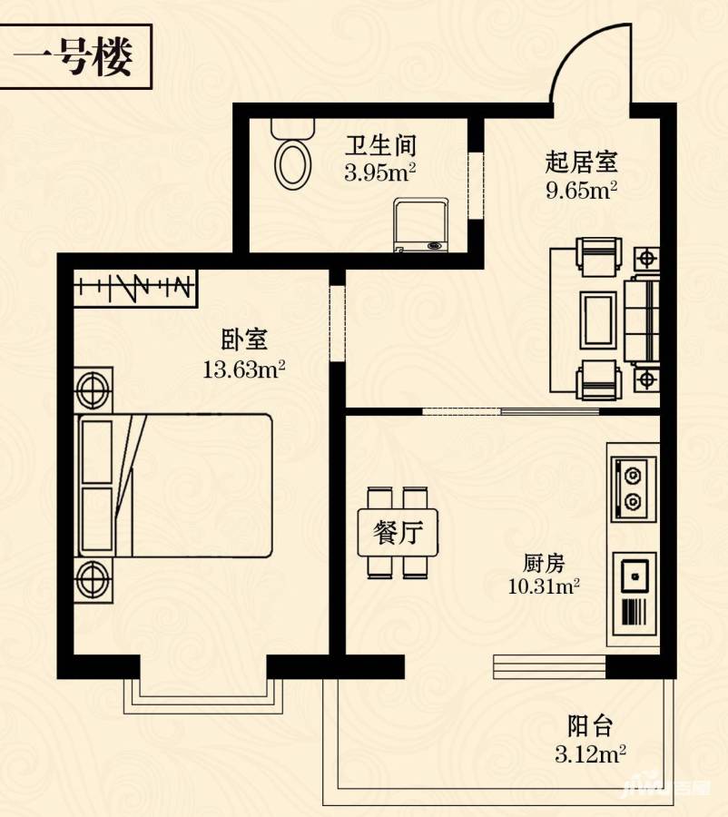 金都府邸普通住宅57.2㎡户型图