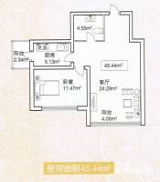 绿海华庭普通住宅45.4㎡户型图