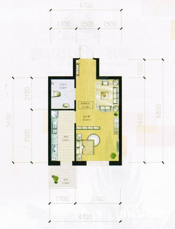 明光翡翠湾普通住宅25㎡户型图