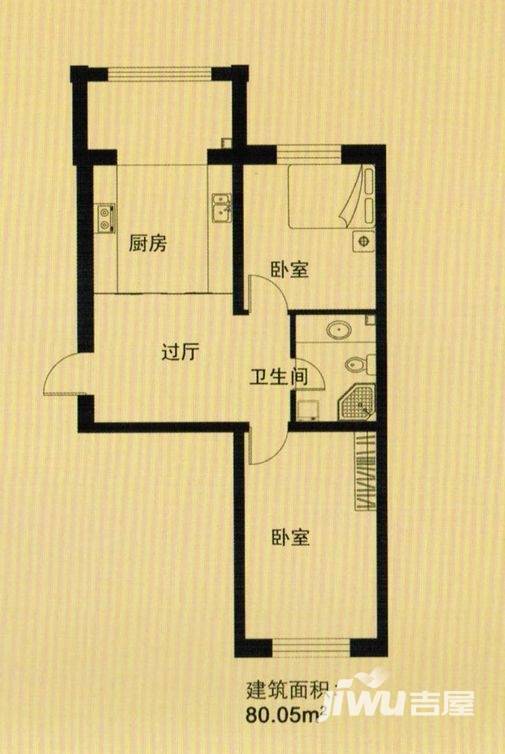 金河铭苑普通住宅80㎡户型图