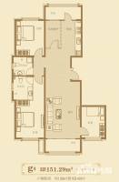 金源世家3室2厅2卫151.3㎡户型图