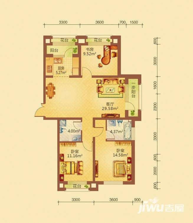 地恒托斯卡纳普通住宅78.5㎡户型图