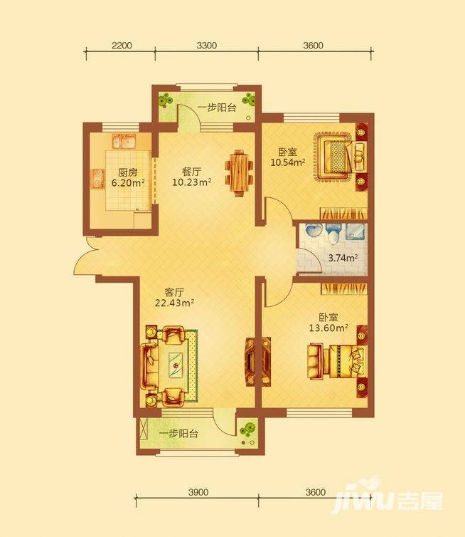 地恒托斯卡纳普通住宅66.7㎡户型图