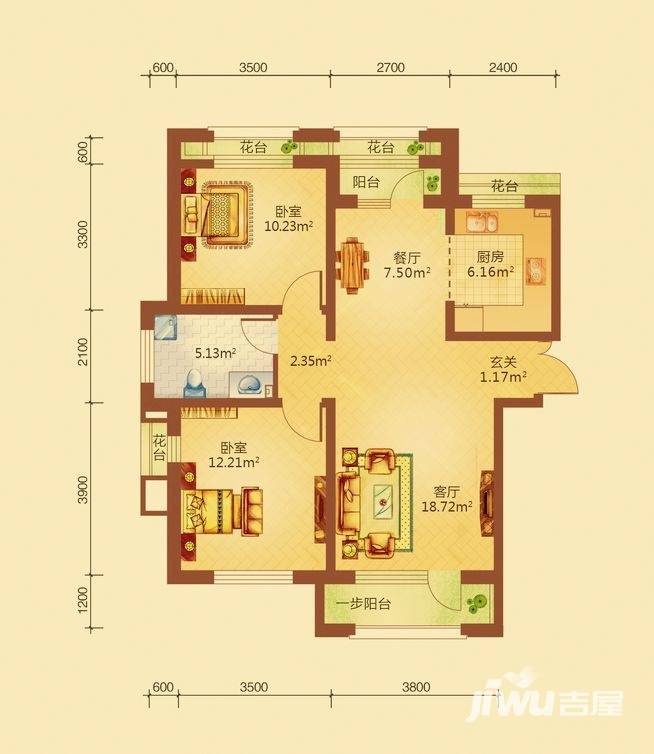 地恒托斯卡纳普通住宅63.5㎡户型图