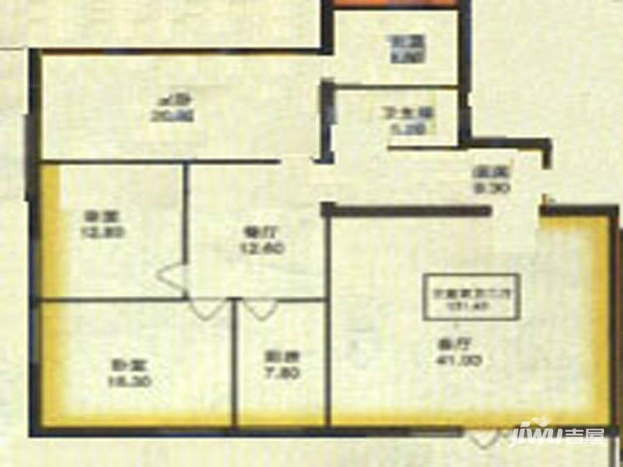 世贸滨江新城3室2厅2卫120㎡户型图