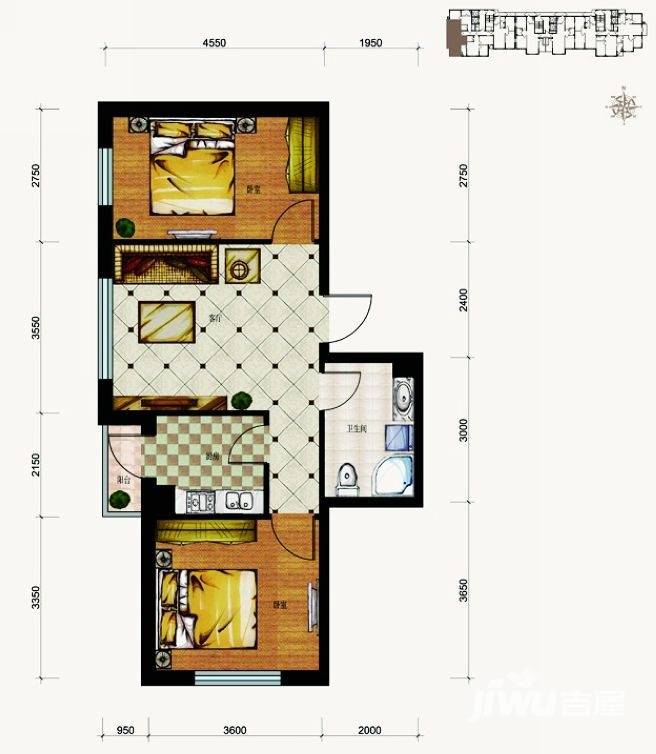 柒零捌零普通住宅47㎡户型图