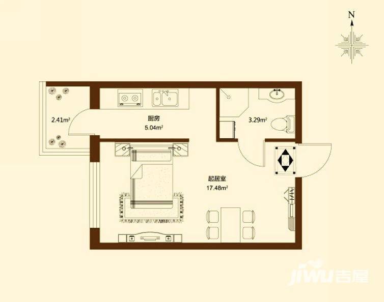 睿城臻品普通住宅25㎡户型图