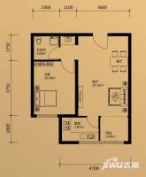金昌国际1室1厅1卫52.7㎡户型图