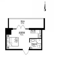 99号公馆普通住宅26.3㎡户型图