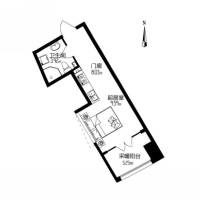 99号公馆普通住宅26.8㎡户型图