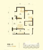 溪水湾普通住宅55.8㎡户型图