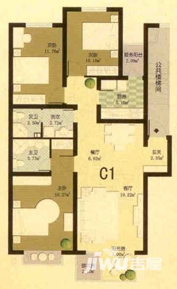 立汇美罗湾普通住宅83.9㎡户型图