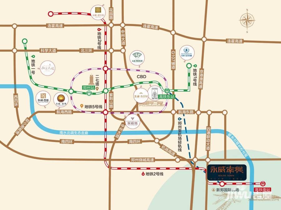 兴港永威南樾位置交通图