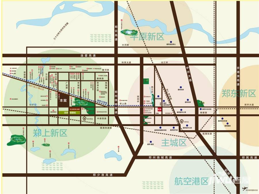 郑西鑫苑名家位置交通图图片