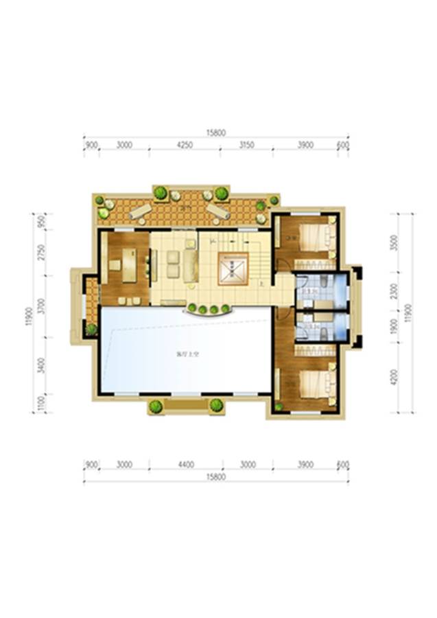 正弘悦云庄2室2厅2卫538㎡户型图