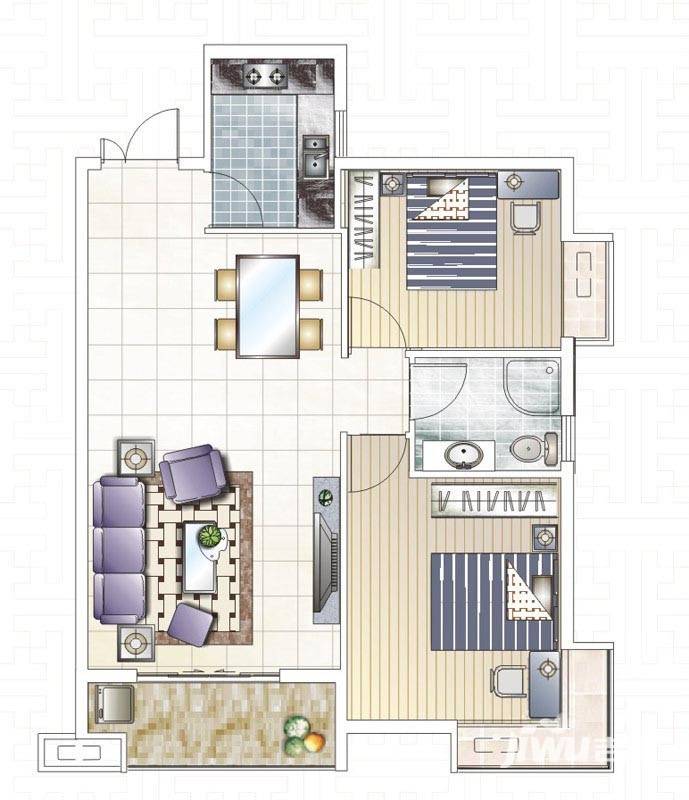 九龙城普通住宅82.5㎡户型图