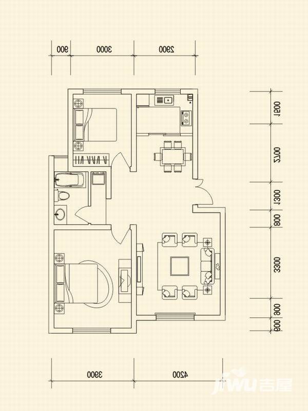 思念果岭国际社区普通住宅70㎡户型图