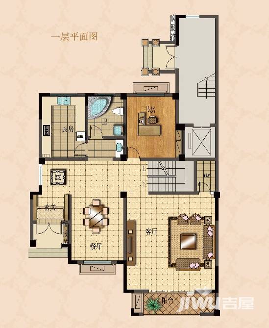 建海绿荫半岛4室2厅3卫328.4㎡户型图