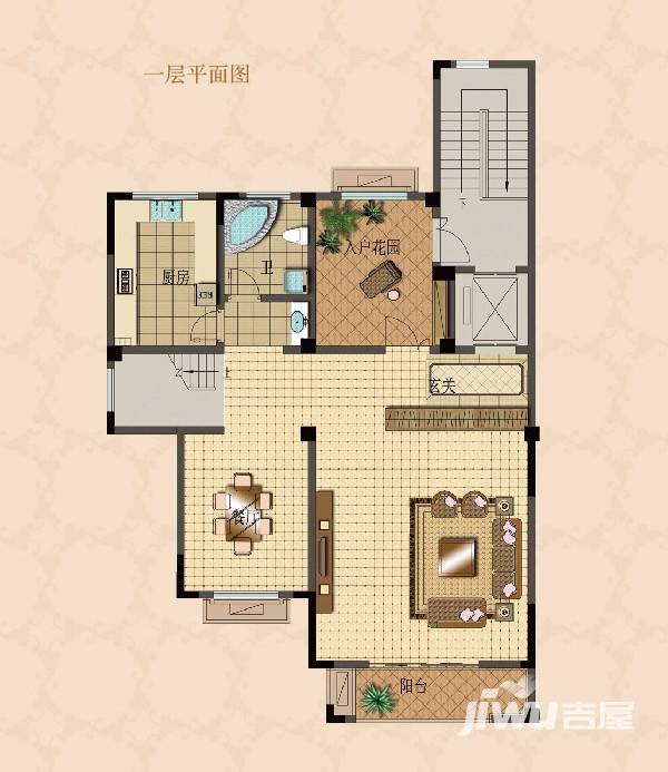 建海绿荫半岛4室2厅3卫户型图