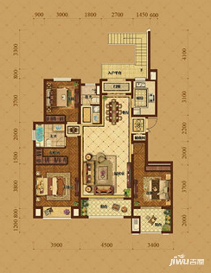 豫发大运城蓝山公馆普通住宅138㎡户型图