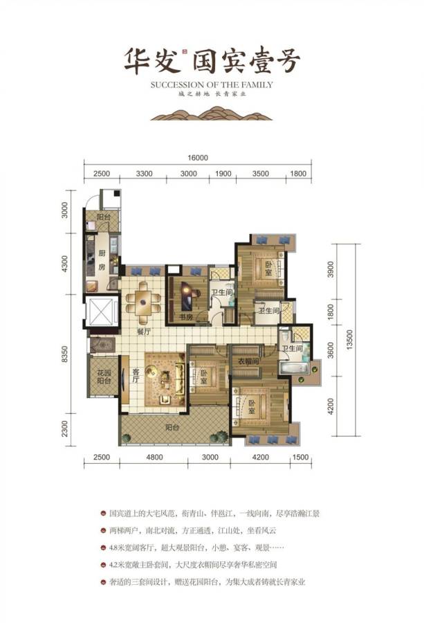 华发国宾壹号普通住宅201㎡户型图