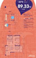 永恒朗晴普通住宅89.3㎡户型图