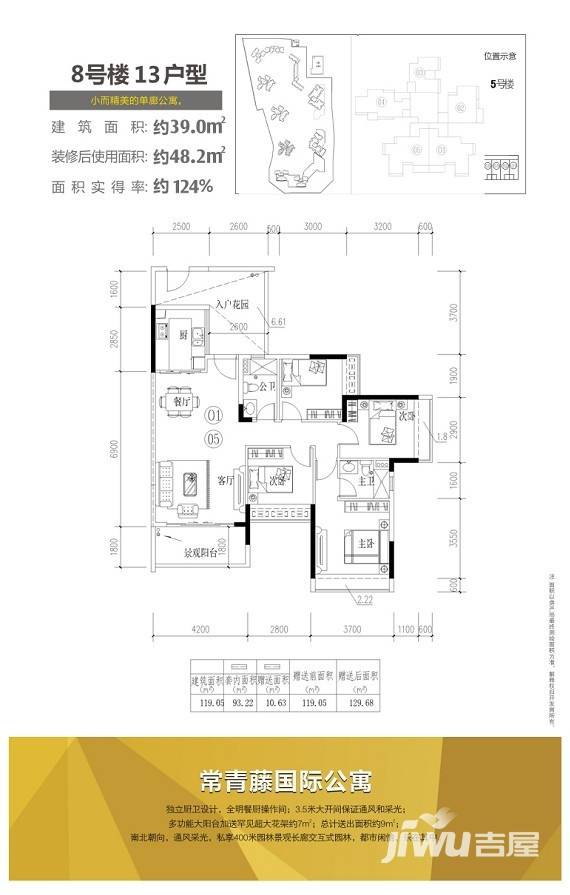 同人学府大道普通住宅39㎡户型图