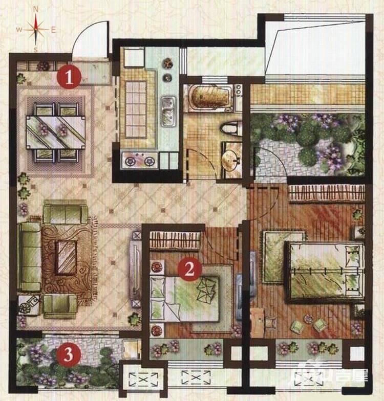 龙湖香醍漫步普通住宅89㎡户型图