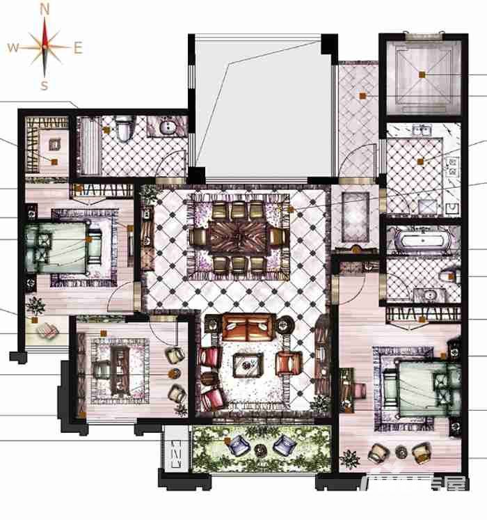 御庭园普通住宅125㎡户型图