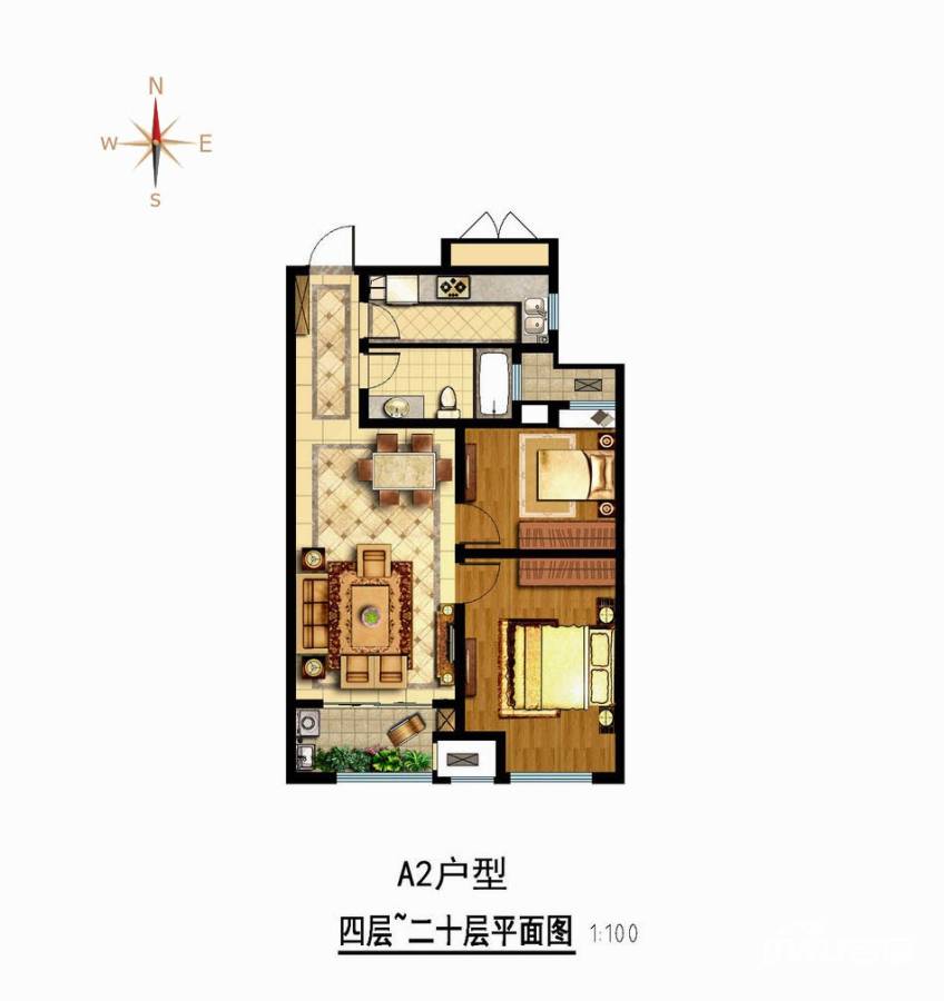 道成广场普通住宅85㎡户型图