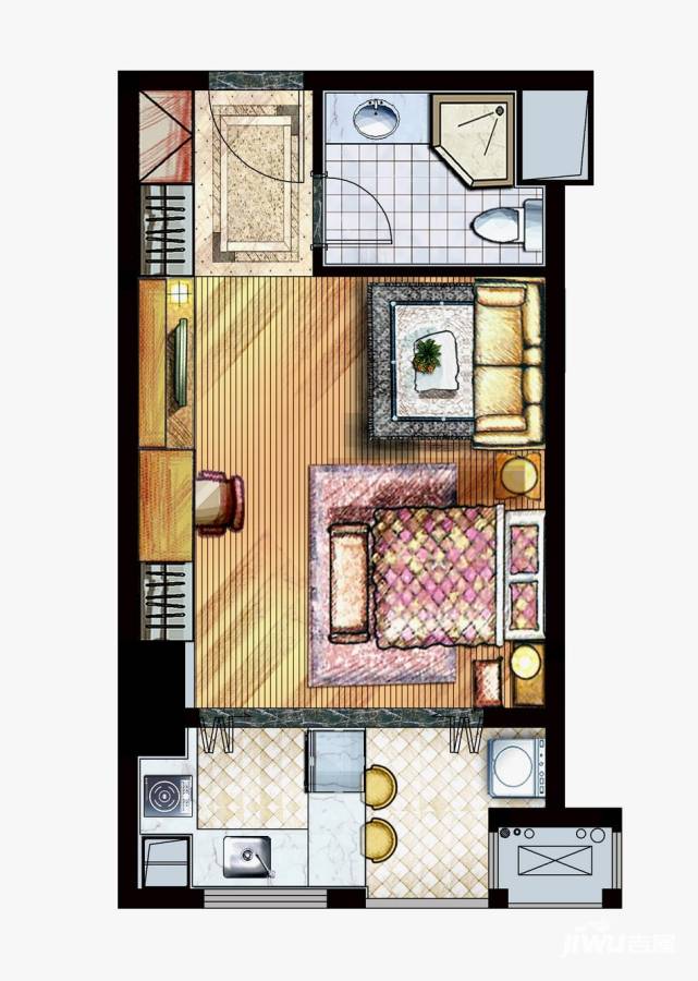 武进吾悦广场普通住宅55㎡户型图